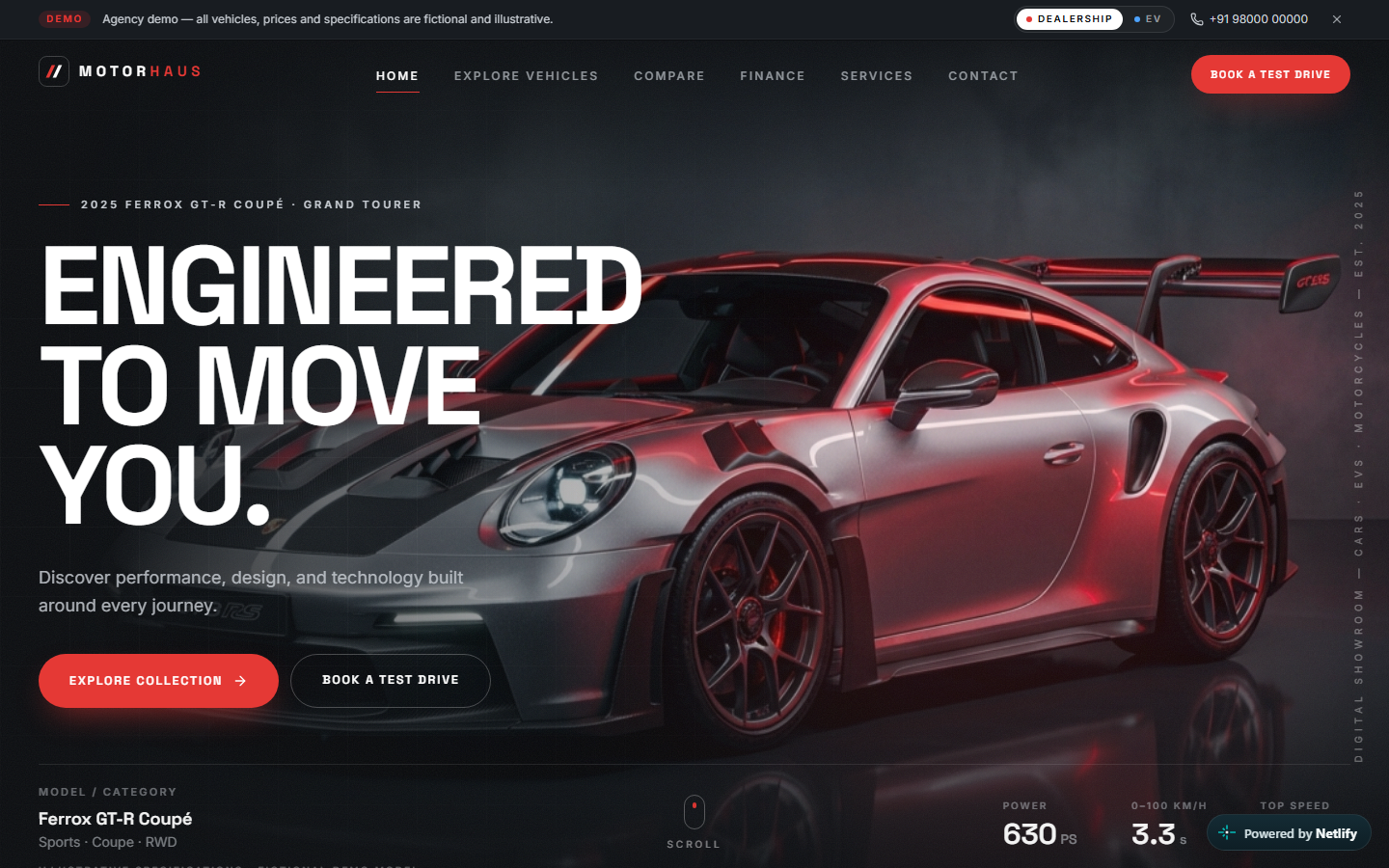 MOTORHAUS — Automotive Showroom One-Pager Screenshot